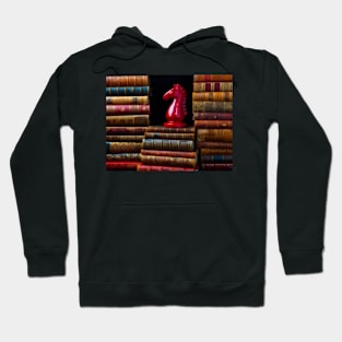 Old Books And Red Knight Hoodie